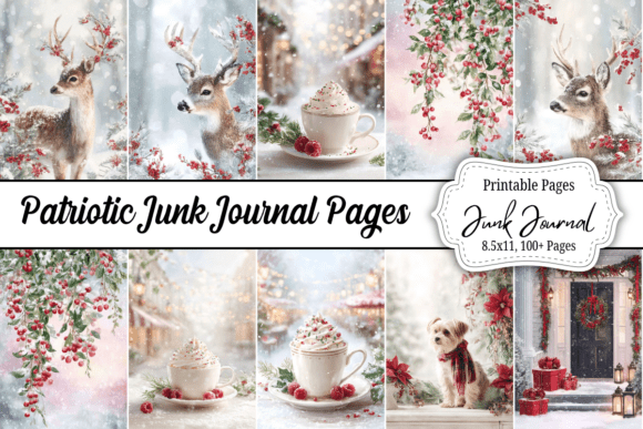 100 Christmas Junk Journal: A Festive Graphic Design Asset for Craft Projects