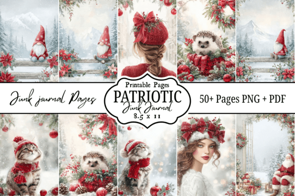 50 Christmas Junk Journal: A Festive Graphic Design Asset for Crafts Projects