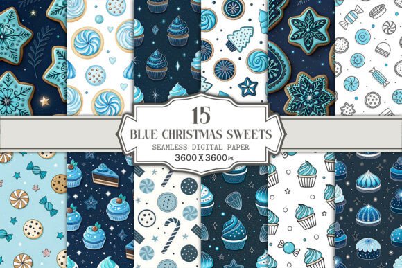 Blue Christmas Sweets Seamless Pattern Review for Small Business Branding