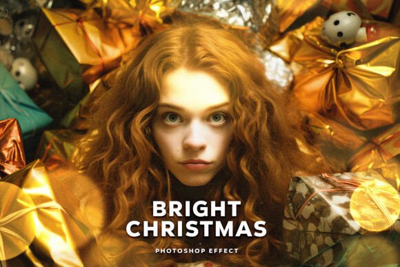 Bright Christmas Photo Effect: A Festive Graphic Design Asset for Crafters