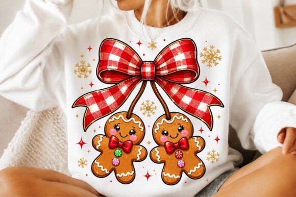 Christmas Gingerbread Cherries Png for T-Shirt Designs