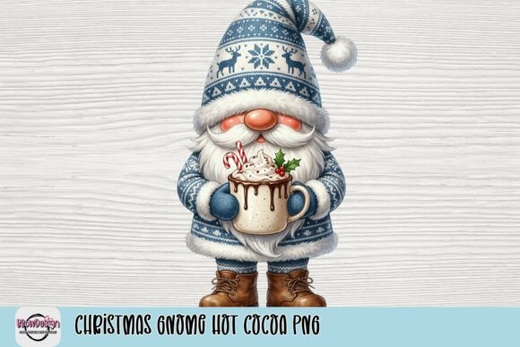 Christmas Gnome Hot Cocoa PNG for T-Shirt Designs: A Festive Graphic Asset Review