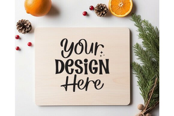 Christmas Kitchen Cutting Board Mockup 5: A Holiday Branding Asset