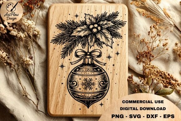 Christmas Ornament Branch SVG: A Versatile Laser Engraving Design for Holiday Branding