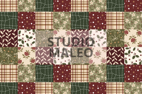 Christmas Patchwork Seamless Pattern for Local Business Branding
