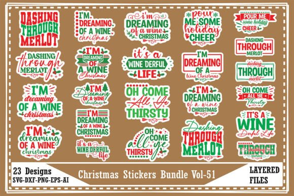 Christmas Stickers Bundle Vol-51: A Festive Graphic Design Asset for Local Business Branding