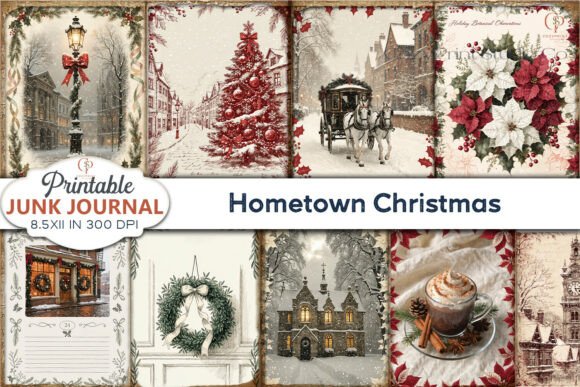 Christmas Street Vintage Backgrounds for Authentic Branding