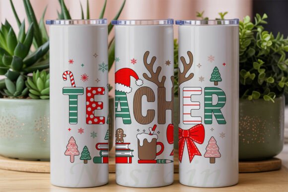 Christmas Teacher 20oz Tumbler Wrap Design Review