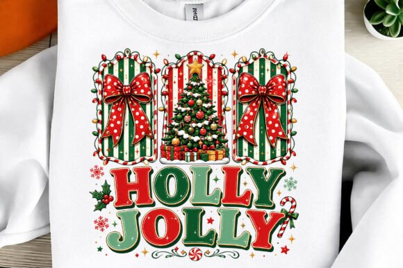 Coquette Holly Jolly Christmas Sublimati for T-Shirt Designs