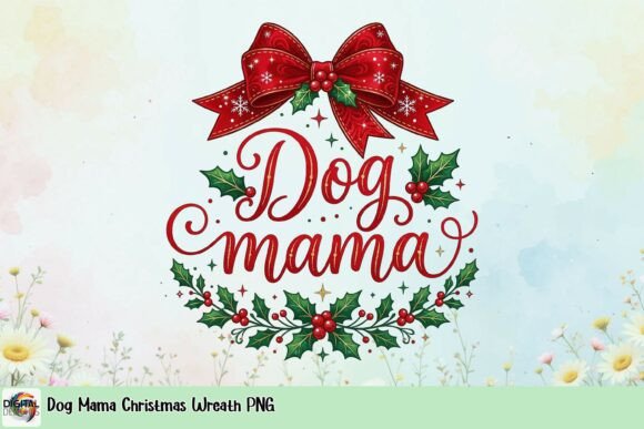 Dog Mama Christmas Wreath PNG for T-Shirt Designs: A Designer’s Perspective