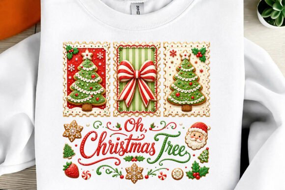 Faux Crochet Christmas Tree Cake PNG for T-Shirt Designs