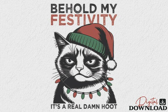 Funny Sarcastic Christmas Cat PNG: A Real-World Embroidery Design Review