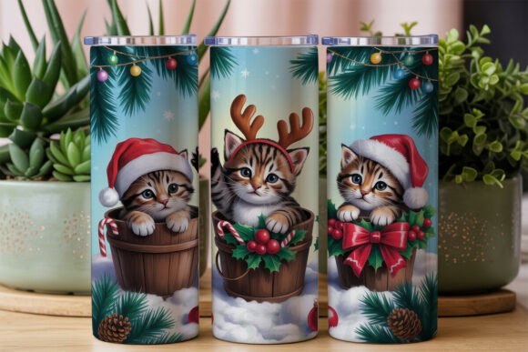 Meowy Christmas Kitten Tumbler Wrap PNG Review for Real Crafting Projects