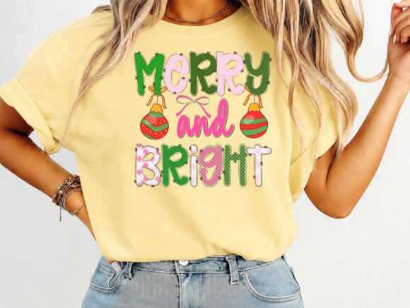 Merry and Bright Christmas Preppy Shirt for T-Shirt Designs