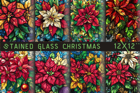 Stained Glass Christmas Paper: A Background for Editorial and Web Design