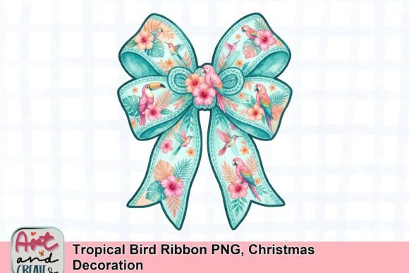 Tropical Bird Ribbon PNG, Christmas Decoration Review